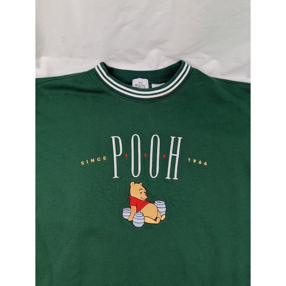 Winnie the Pooh Pullover Sweatshirt Crewneck Size XXL  Disney Green Perfect Con. - Picture 4 of 9